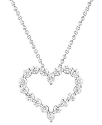 Diamond Heart 18" Pendant Necklace (1-1/2 ct. t.w.) in 14k White Gold