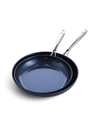 Blue Diamond Hard Anodized Ceramic Nonstick 2 Piece Frying Pan Set