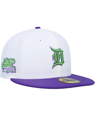 Men's New Era White Detroit Tigers 1984 World Series Side Patch 59FIFTY Fitted Hat