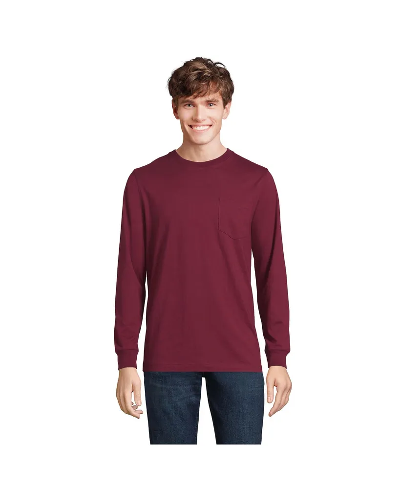 Lands' End Men's Super-t Long Sleeve T-Shirt with Pocket