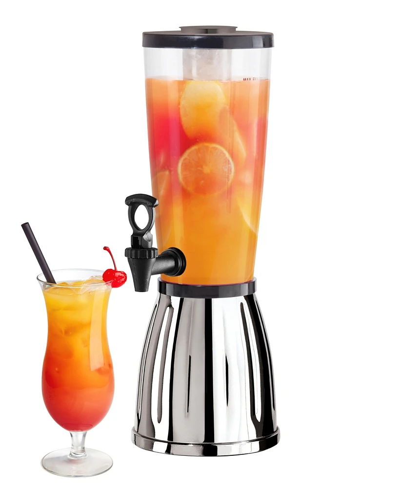 Oggi 3 Quart Beverage Dispenser with Ice Tube Ez-Pour Spigot