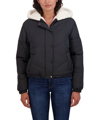 Sebby Juniors' Faux Fur Lined Puffer Jacket with Hood