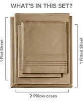 Cgk Unlimited 4 Piece Microfiber Solid Sheet Set