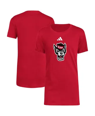 Big Boys adidas Red Nc State Wolfpack 2023 Sideline Locker Room Logo Fresh T-shirt