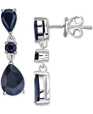 Sapphire Pear Double Drop Earrings (1-3/4 ct. t.w.) in Gold-Plated Sterling Silver (Also in Ruby & Emerald)