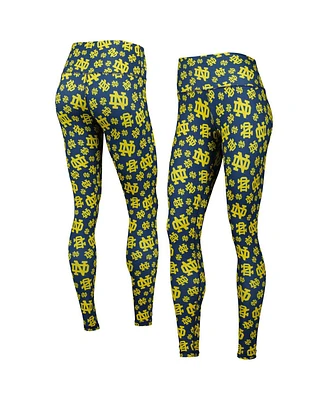 Women's ZooZatz Navy Notre Dame Fighting Irish Team Stacked Mascot Leggings