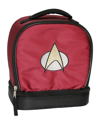 Star Trek The Next Generation Picard Embroidered Starfleet Logo Dual Compartment Insulated Lunch Box Bag Tote