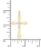Large Two-Tone Cross Pendant in 10k Gold