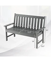 Garden Bench All-Weather Hdpe 2-Person Outdoor for Front Porch Backyard