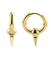Rebl Jewelry Ash Pearl and Spike Huggie Earring