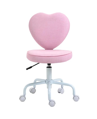 Homcom Heart Love Shaped Design Office Chair with Adjustable Height,