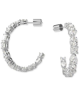 Swarovski Rhodium-Plated Medium Mixed Crystal C-Hoop Earrings, 1.54"