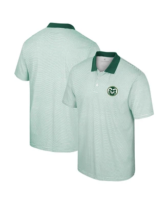 Men's Colosseum White Colorado State Rams Print Stripe Polo Shirt