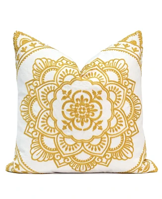 Millihome Padma Embroidery Decorative Pillow, 20" x 20"