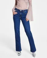 Guess Women's Whiskered Faded-Front Bootcut Denim Jeans