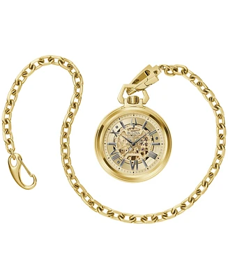 Bulova Men's Automatic Classic Sutton Gold-Tone Stainless Steel Chain Pocket Watch 50mm