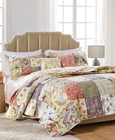 Greenland Home Fashions Blooming Prairie Authentic Patchwork 5 Piece Quilt Set