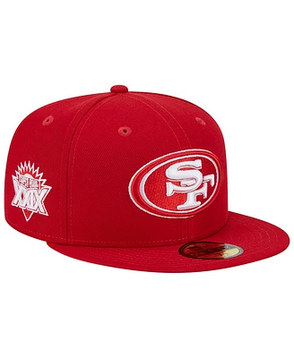 Men's New Era Scarlet San Francisco 49ers Super Bowl Xxix Main Patch 59FIFTY Fitted Hat