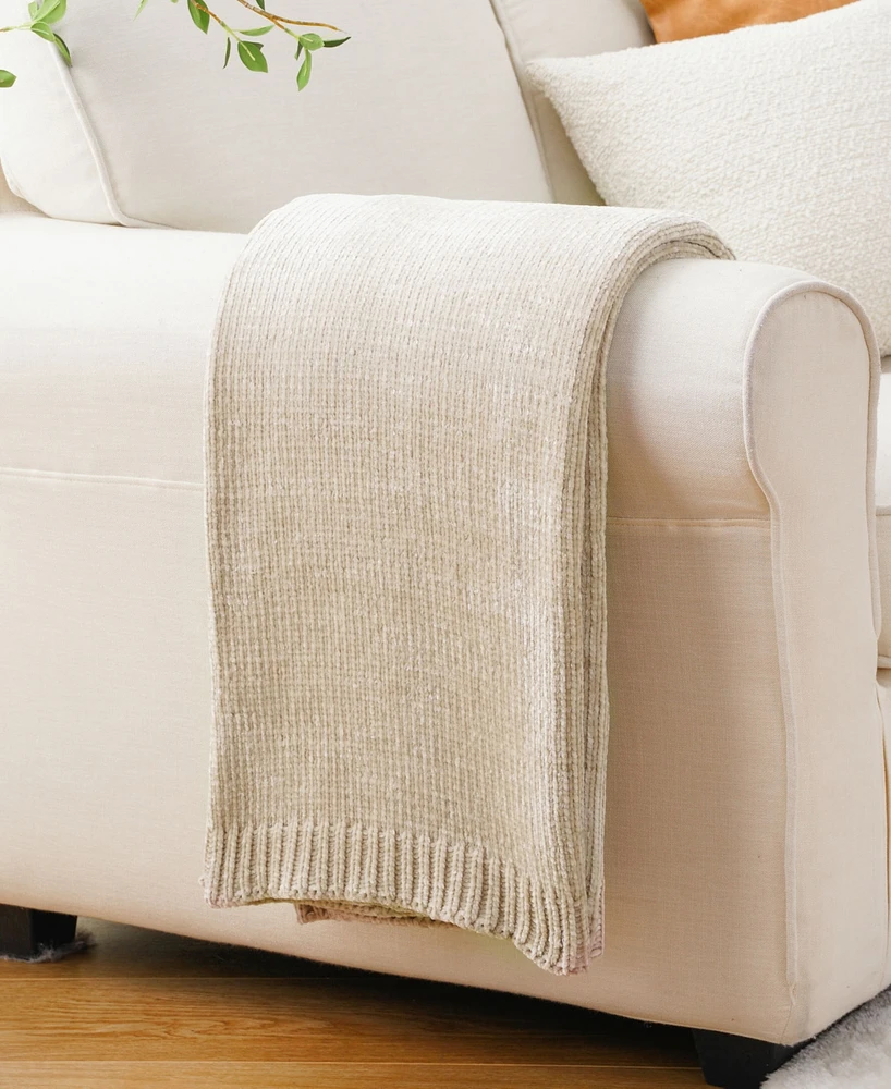 Battilo Lifestyle Solid Woven Micro Chenille Throw, 51" x 67"
