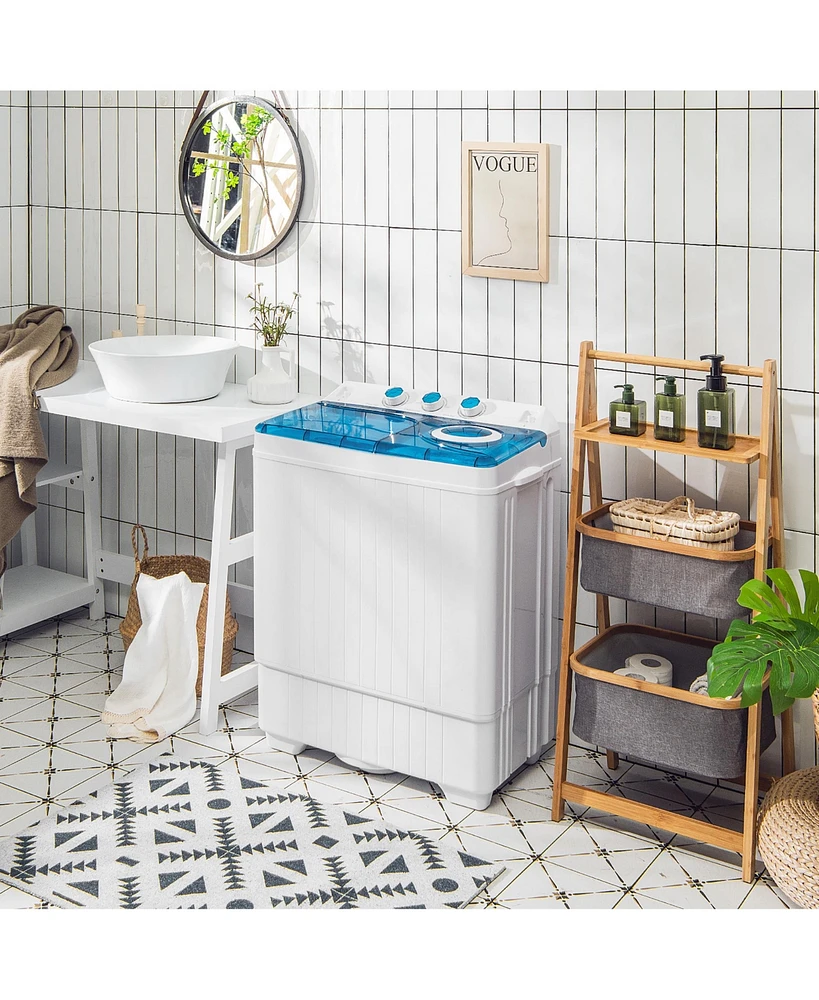 26lbs Portable Semi-automatic Twin Tub Washing Machine