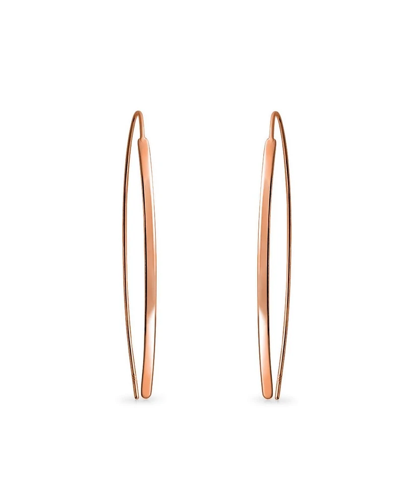 Bling Jewelry Delicate Minimalist Modern Long Thin Line Linear Threader Earrings Sterling Silver