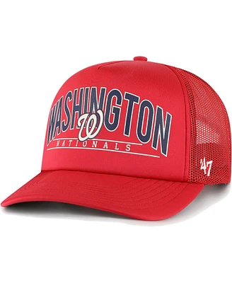 Men's '47 Brand Red Washington Nationals Backhaul Foam Trucker Snapback Hat