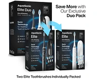 AquaSonic Elite Duo Ultra-Whitening Electric Toothbrush Set - Black & White