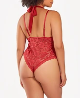 iCollection Plus 1 Piece Underwire Stretch Lace Lingerie Bodysuit