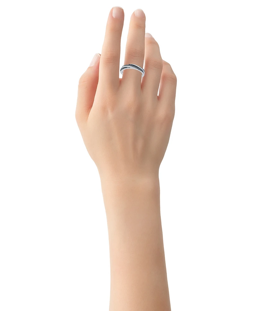 Black Diamond Twist Look Ring (1/6 ct. t.w.) Sterling Silver