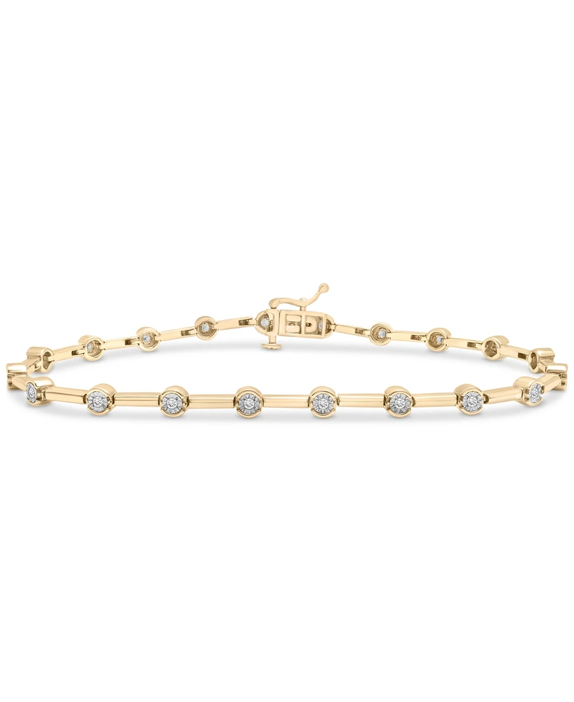 Diamond Bar Link Bracelet (1/2 ct. t.w.) 10k Gold