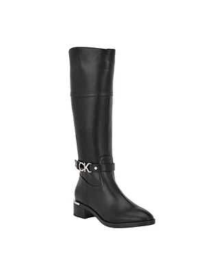 Calvin Klein Women's Daphny Knee High Block Heel Boots