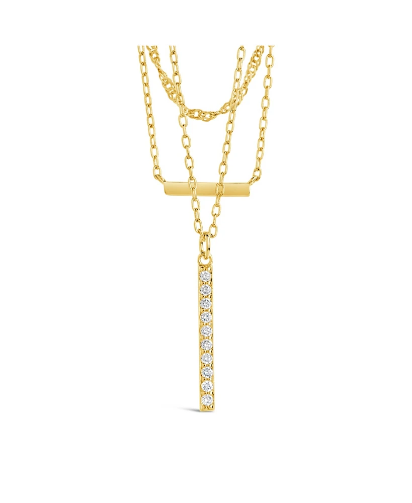 Sterling Forever Cubic Zirconia Lottie Layered Necklace