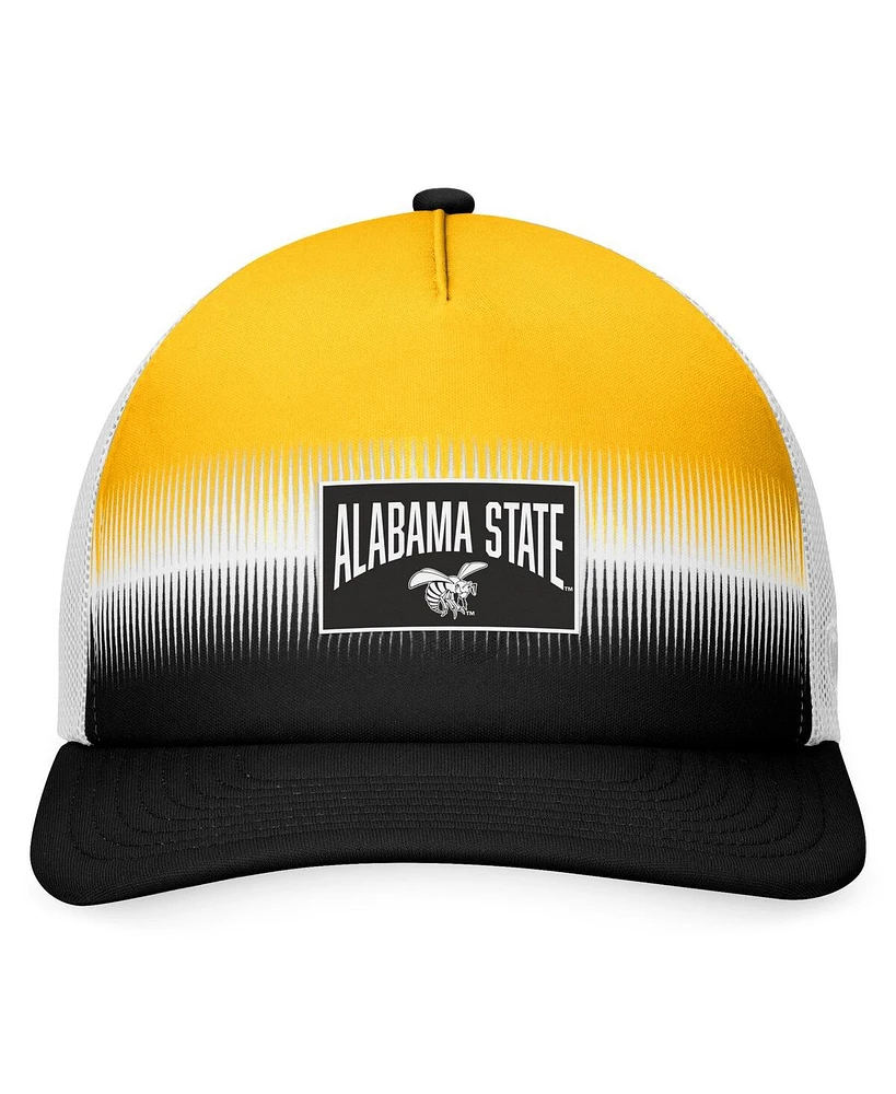 Men's Top of the World Black, Gold Alabama State Hornets Daybreak Foam Trucker Adjustable Hat