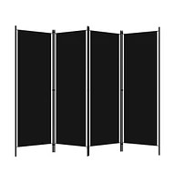 vidaXL 4-Panel Room Divider Black 78.7"x70.9"