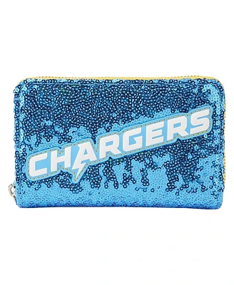 Women's Loungefly Los Angeles Chargers Sequin Zip-Around Wallet