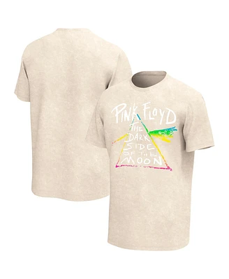 Men's Tan Pink Floyd Bleach Washed Graphic T-shirt