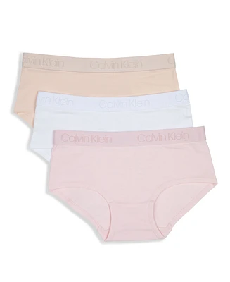 Calvin Klein Big Girls Logo Print Hipster Briefs, Pack of 3