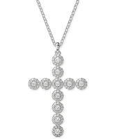 Swarovski Silver-Tone Insigne Crystal Cross Pendant Necklace