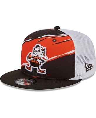 Men's New Era Brown Cleveland Browns Historic Tear Trucker 9FIFTY Snapback Hat