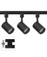 3-Head 12 Watt Led Ceiling Track Light Fixture Kit Floating Canopy Spot-Light Dimmable Adjustable Black Modern Transitional Kitchen Bathroom Living Ro