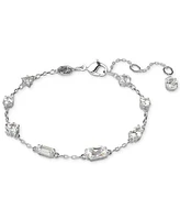 Swarovski Silver-Tone Mixed Crystal Station Flex Bracelet