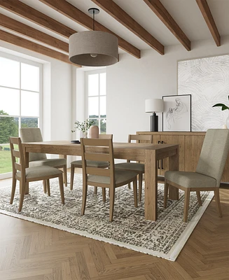Davie Rectangular 7pc Dining Set (Table, 4 Ladder Side Chair & 2 Upholstered Chairs)