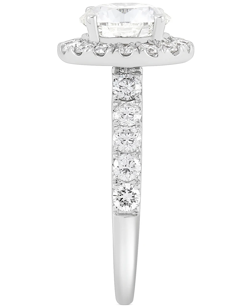 Grown With Love Igi Certified Lab Diamond Halo Engagement Ring (3 ct. t.w.) 14k White Gold