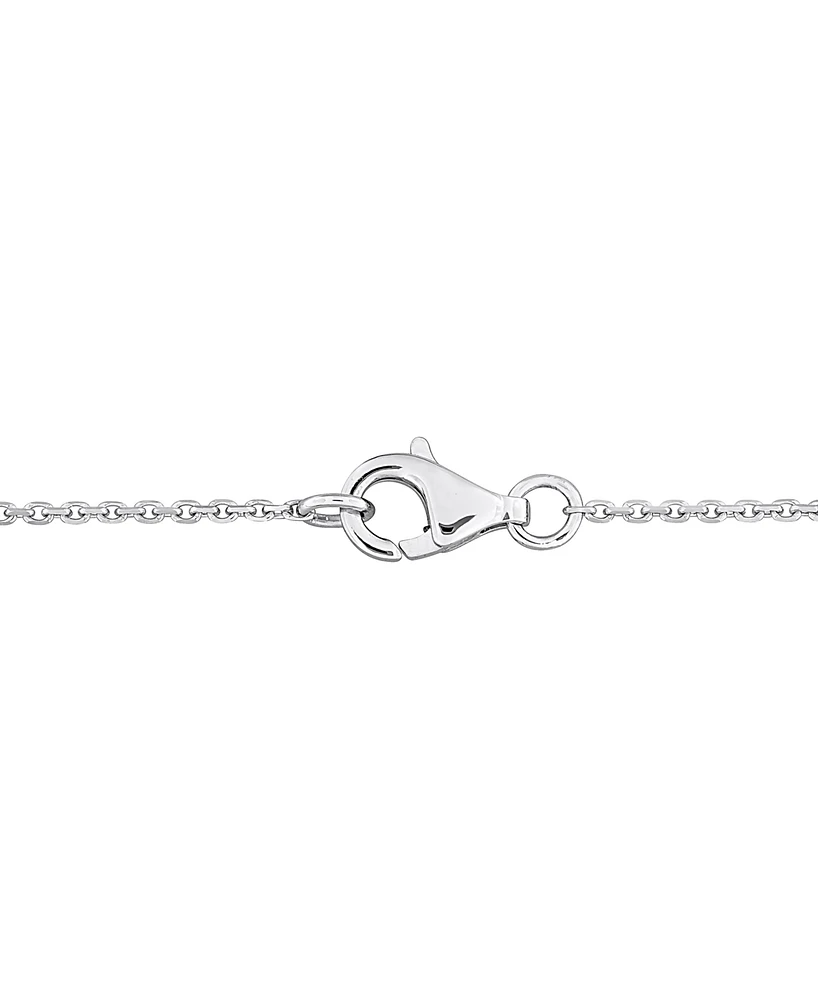 Black Diamond Oval Bezel 17" Pendant Necklace (2 ct. t.w.) in 14k White Gold