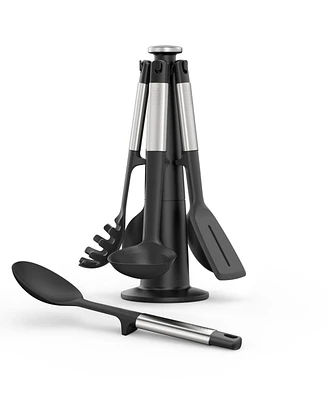 Joseph Joseph Elevate Silicone Carousel 5-Piece Utensil Set with Rotating Storage Stand