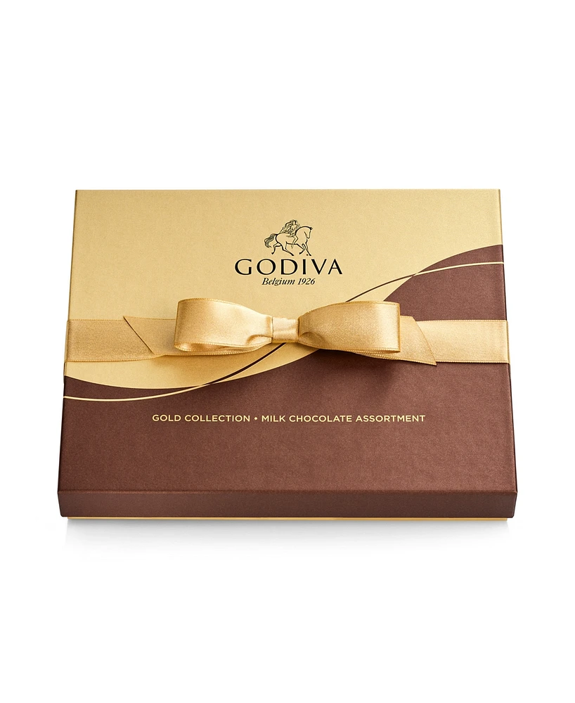 Godiva Assorted Milk Chocolate Gold-Tone Gift Box, 18 Pieces