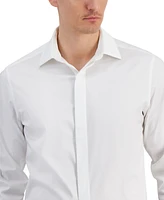 Alfani Men's Slim Fit Covered Placket Tuxedo Shirt, Created for Macy's