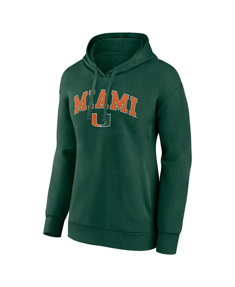 Women's Fanatics Green Miami Hurricanes Evergreen Campus Pullover Hoodie