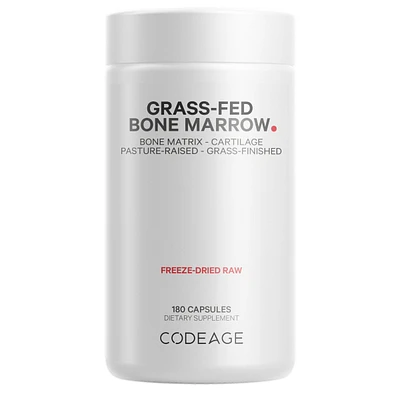 Codeage Grass Fed Bone Marrow Supplement - Freeze Dried, Non-Defatted, & Desiccated Beef Bone Marrow Pills
