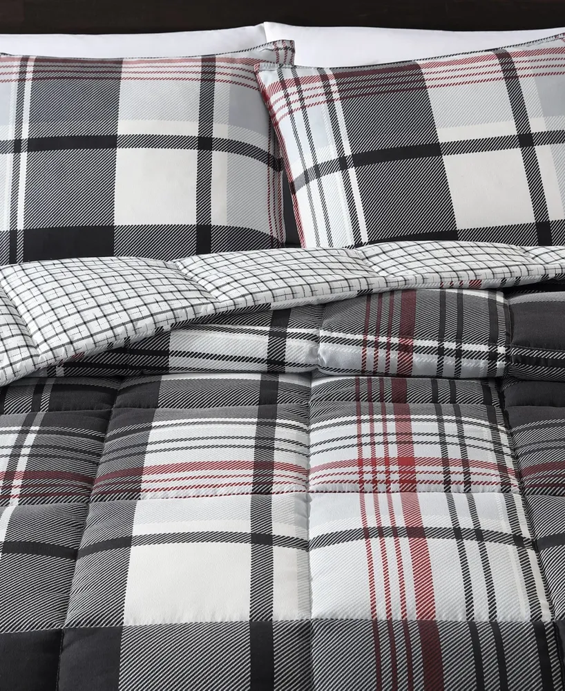 Eddie Bauer Normandy Plaid Micro Suede Down Alternative Reversible Piece Comforter Set
